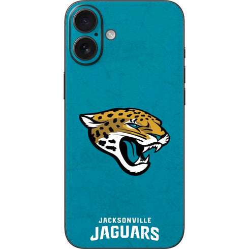 NFL Jacksonville Jaguars Distressed iPhone 16 Plus Skin